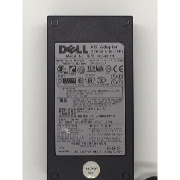Dell 1701 1702 1900FP AC/DC Power Supply Adapter Model AD-4214N Computer - Picture 2 of 9